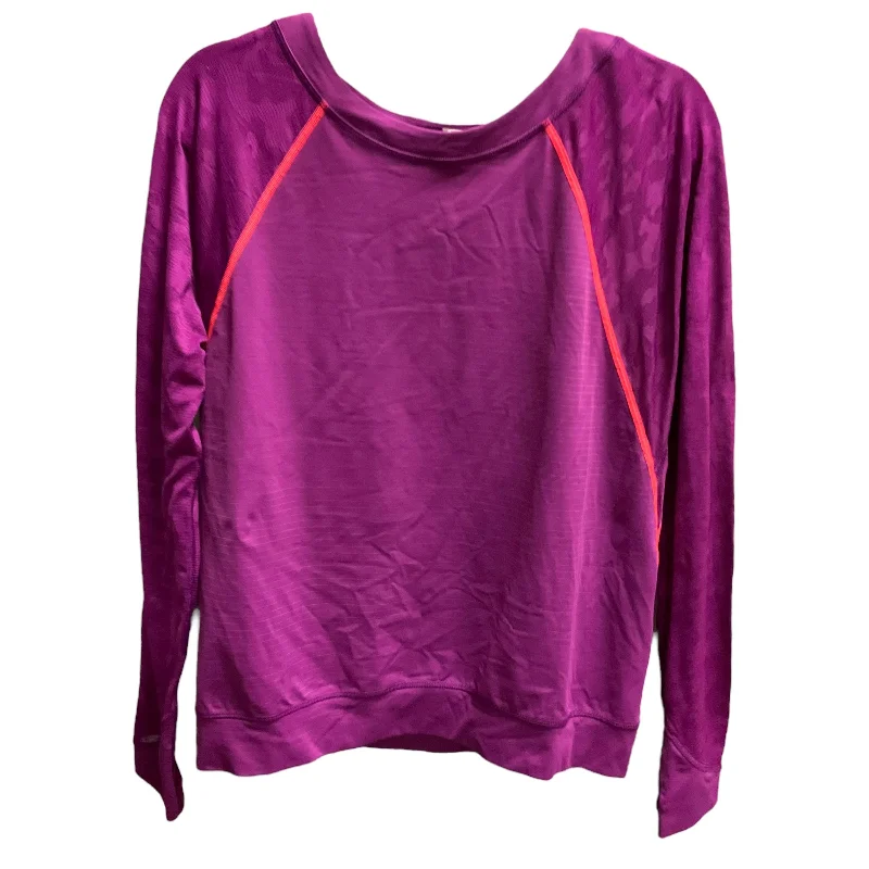 Button-down shirt Athletic Top Long Sleeve Crewneck By Lululemon In Purple, Size: 8