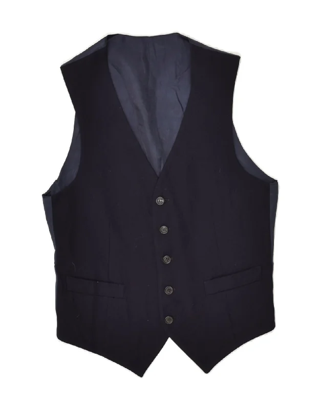 VINTAGE Mens Waistcoat IT 48 Small Navy Blue