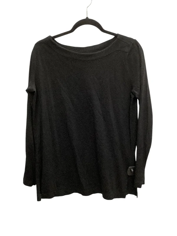 Fitted long sleeve Top Long Sleeve Basic By Loft In Black, Size: M