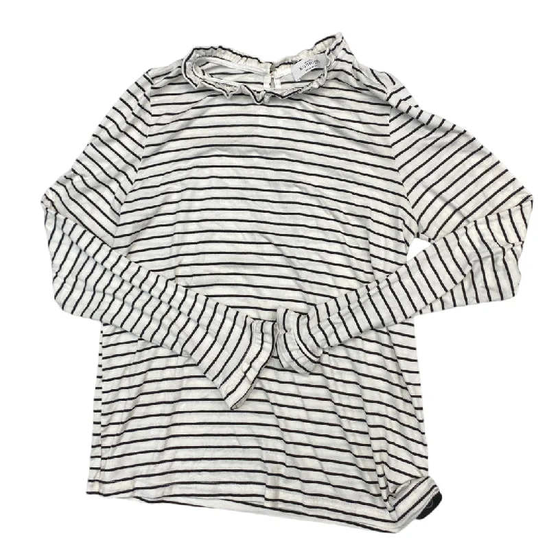 Lightweight fabric Top Long Sleeve By Kaleigh In Striped Pattern, Size: M