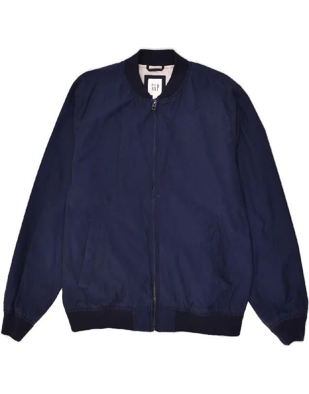 GAP Mens Bomber Jacket UK 40 Large Navy Blue Cotton