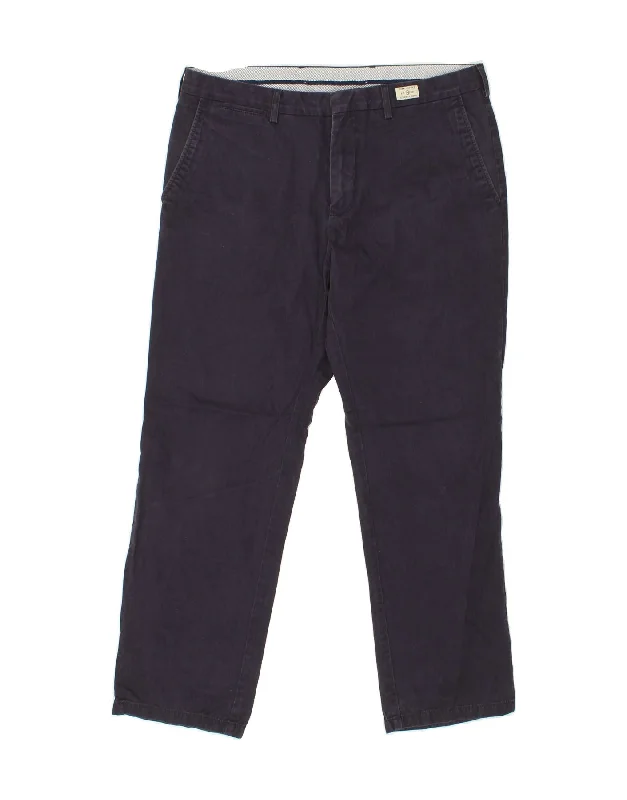 Embroidered denim TOMMY HILFIGER Mens Straight Casual Trousers W34 L;30  Navy Blue Cotton