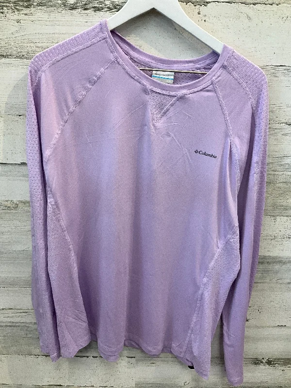 Stretch long sleeve Athletic Top Long Sleeve Crewneck By Columbia In Purple, Size: Xxl