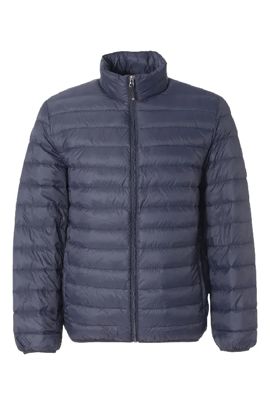 Weatherproof Mens 32 Degrees Packable Down Wind & Water Resistant Full Zip Jacket - Classic Navy Blue