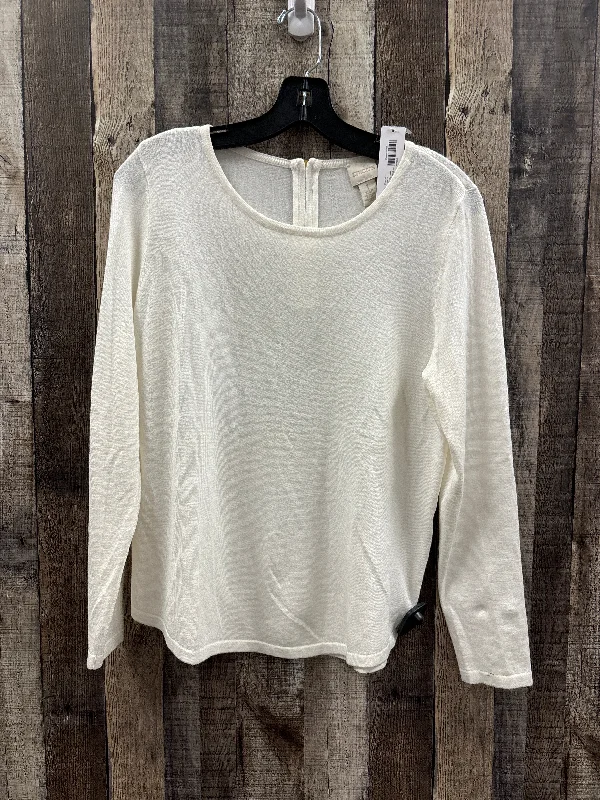 Slim-fit top Top Long Sleeve By Chicos In Ivory, Size: M