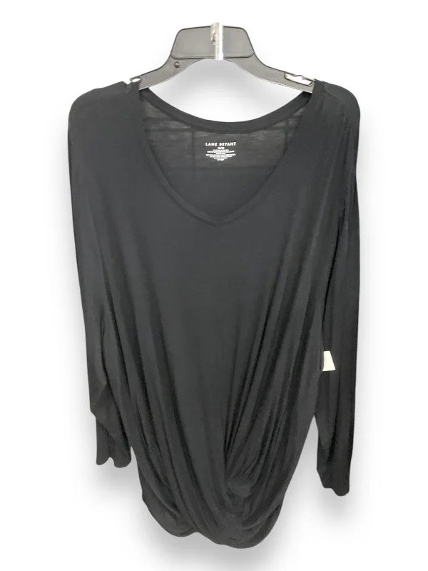 Premium fabric Top Long Sleeve By Lane Bryant In Black, Size: 3x