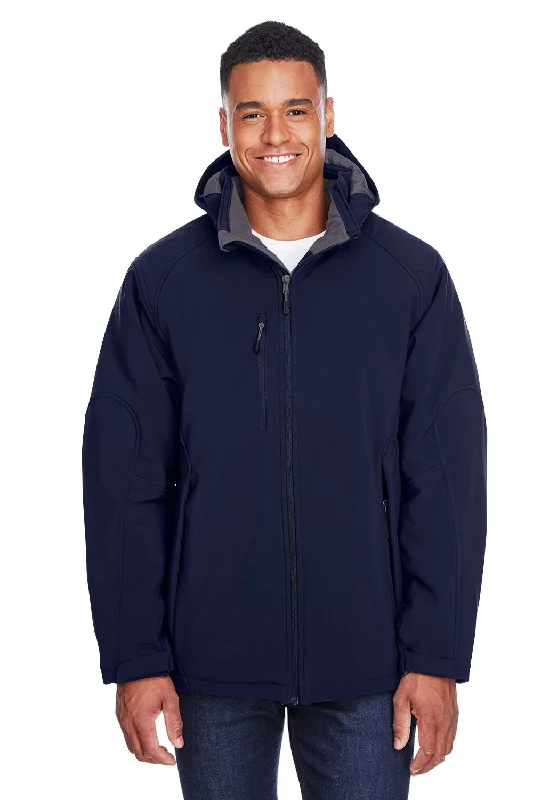 North End Mens Glacier Water Resistant Full Zip Hooded Jacket - Classic Navy Blue