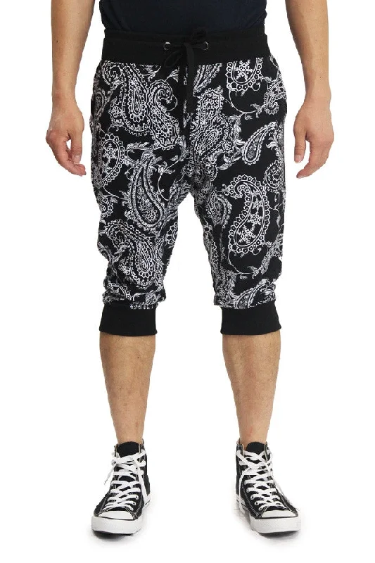 Velvet pants Men's Paisley French Terry Jogger Shorts