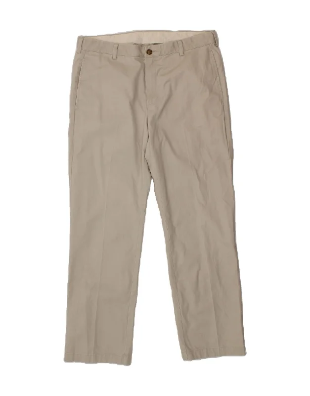 Flare denim L.L.BEAN Mens Standard Fit Straight Chino Trousers W35 L31  Grey Cotton