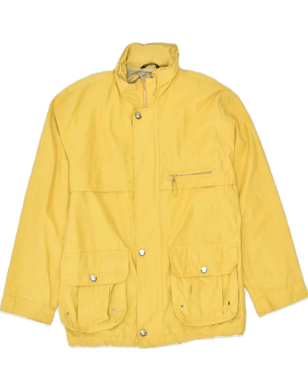 JAMES DILLON Mens Hooded Utility Jacket UK 38 Medium Yellow Cotton