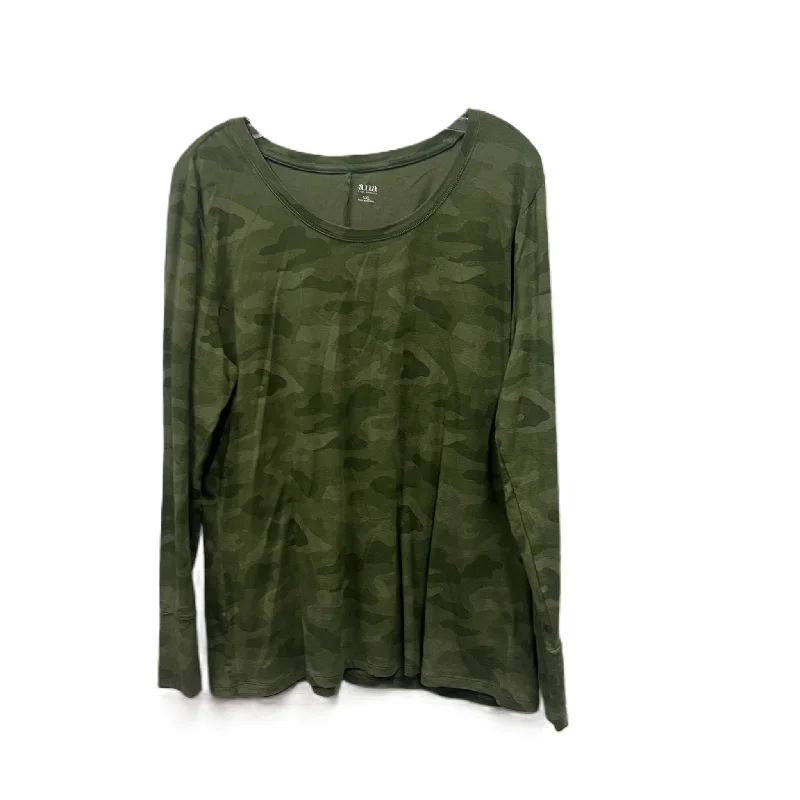 Soft cotton Top Long Sleeve By Ana In Green, Size: 1x