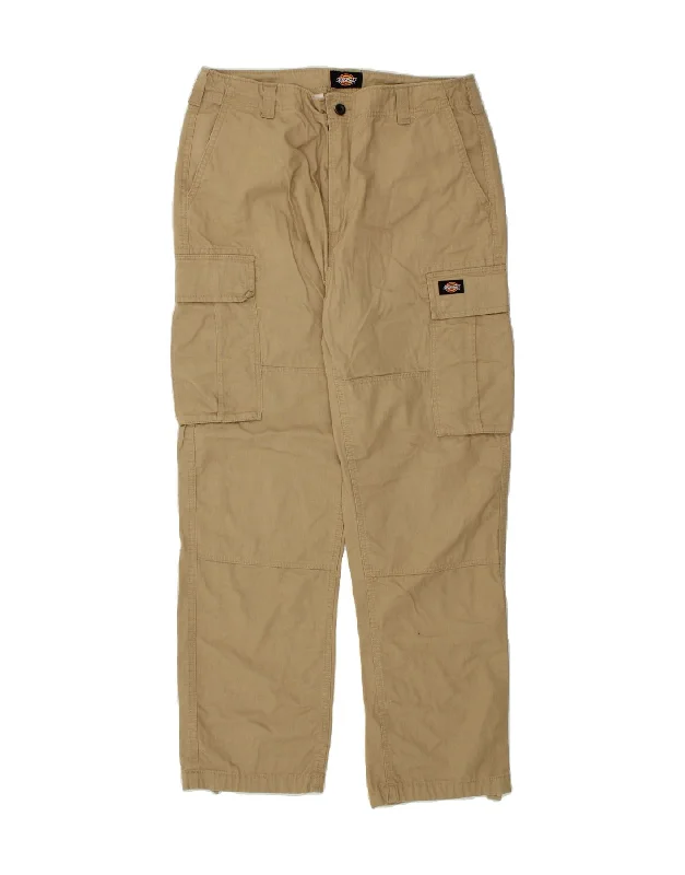 Button-up denim DICKIES Mens Straight Cargo Trousers W36 L31 Beige Polyester