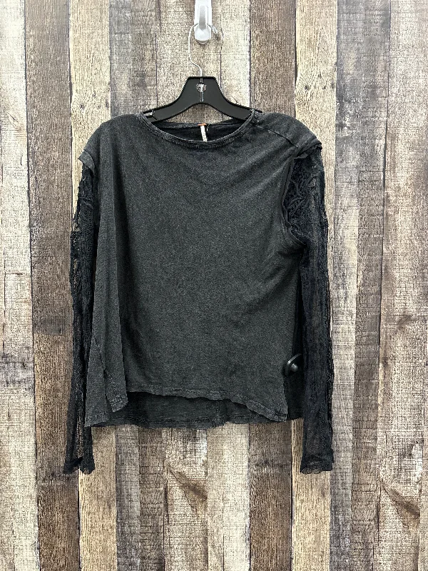 Lightweight fabric Top Long Sleeve By Free People In Black, Size: S