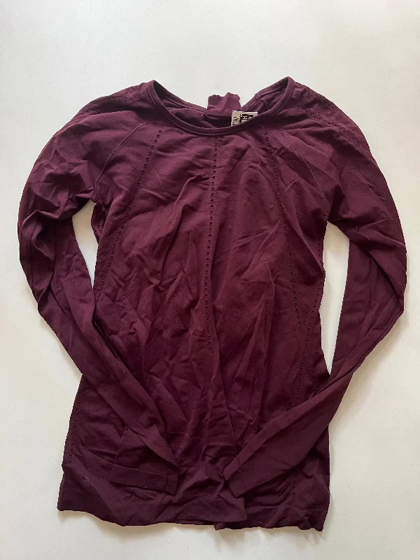 Soft wool Athletic Top Long Sleeve Crewneck By Athleta In Burgundy, Size: S