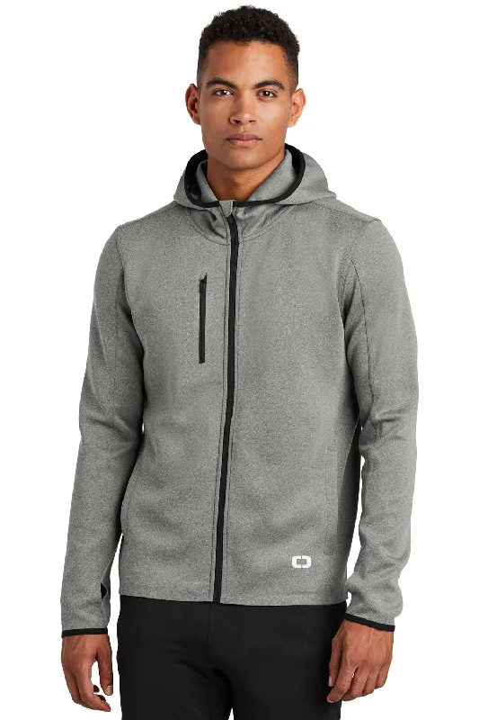 Ogio Mens Endurance Stealth Moisture Wicking Full Zip Hooded Jacket - Heather Grey