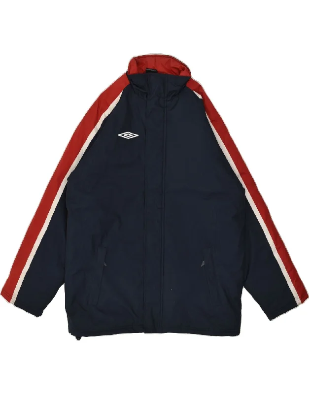 UMBRO Mens Windbreaker Jacket UK 40 Large Navy Blue Polyester