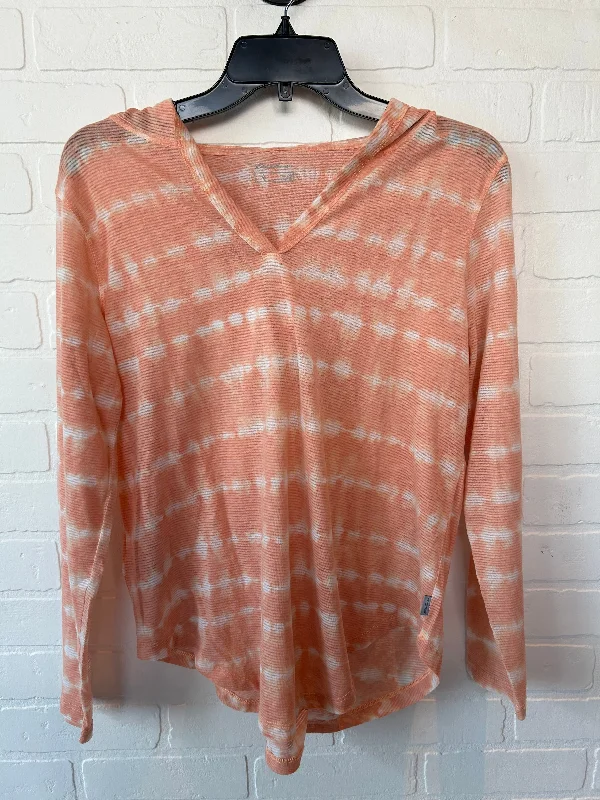 Cotton blend Orange Athletic Top Long Sleeve Hoodie Eddie Bauer, Size S