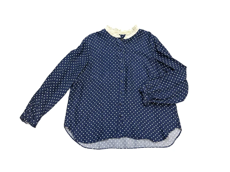 Wool blend Top Long Sleeve By J. Crew In Polkadot Pattern, Size: 2x