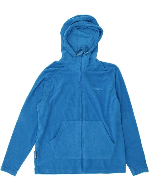 MOUNTAIN WAREHOUSE Mens Hooded Fleece Jacket UK 40 Large Blue Polyester