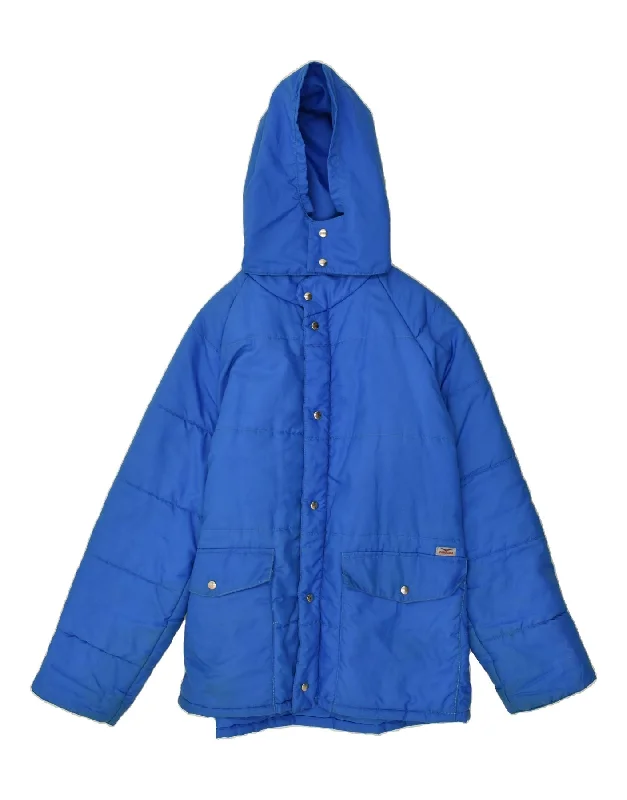 CARRERA Mens Hooded Padded Jacket UK 42 XL Blue Polyester