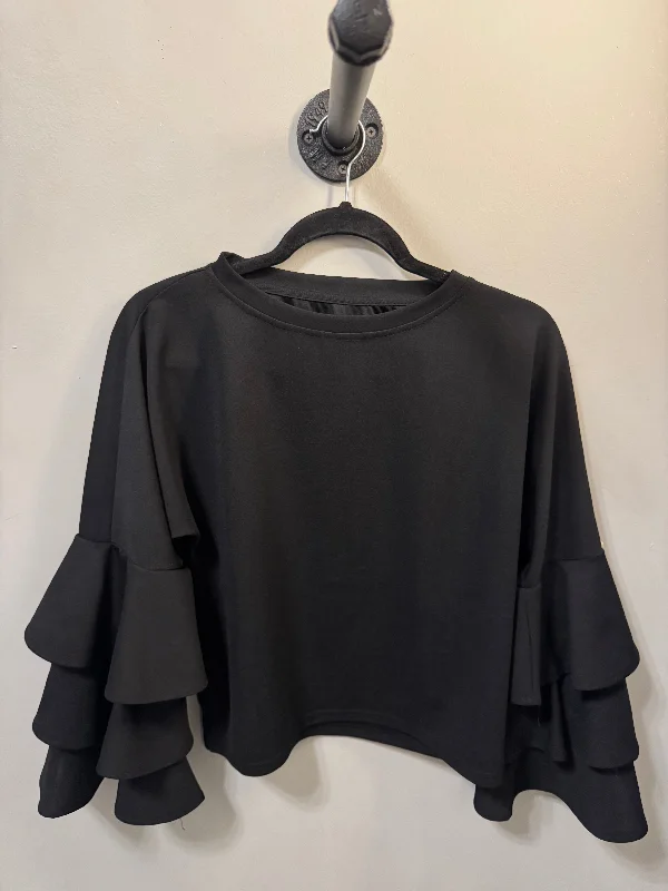 Eco-friendly fabric Top Long Sleeve By Shein In Black, Size: L