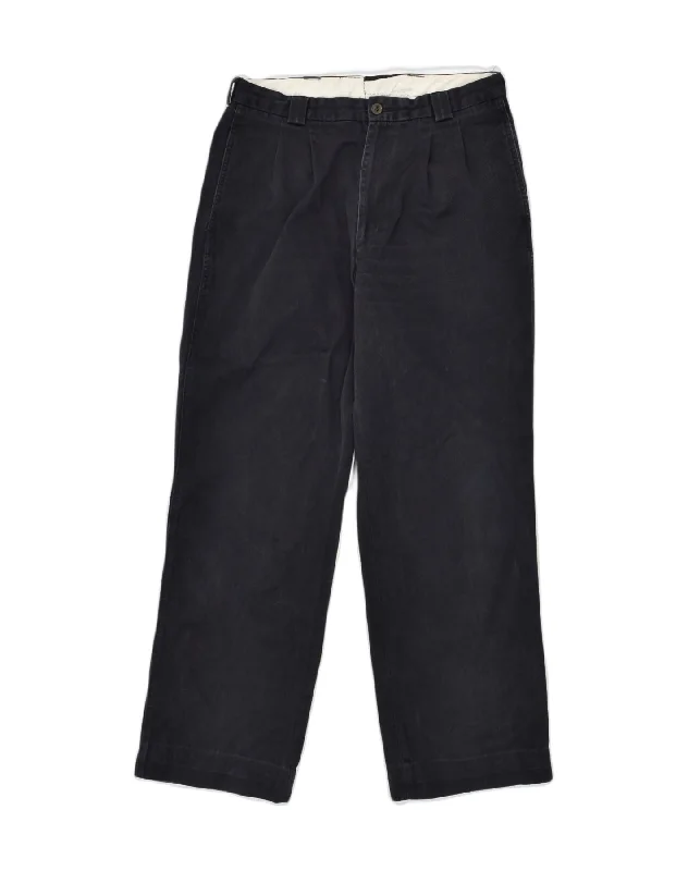 Over-sized denim LEVI'S Mens Straight Pegged Chino Trousers W32 L30 Black Cotton