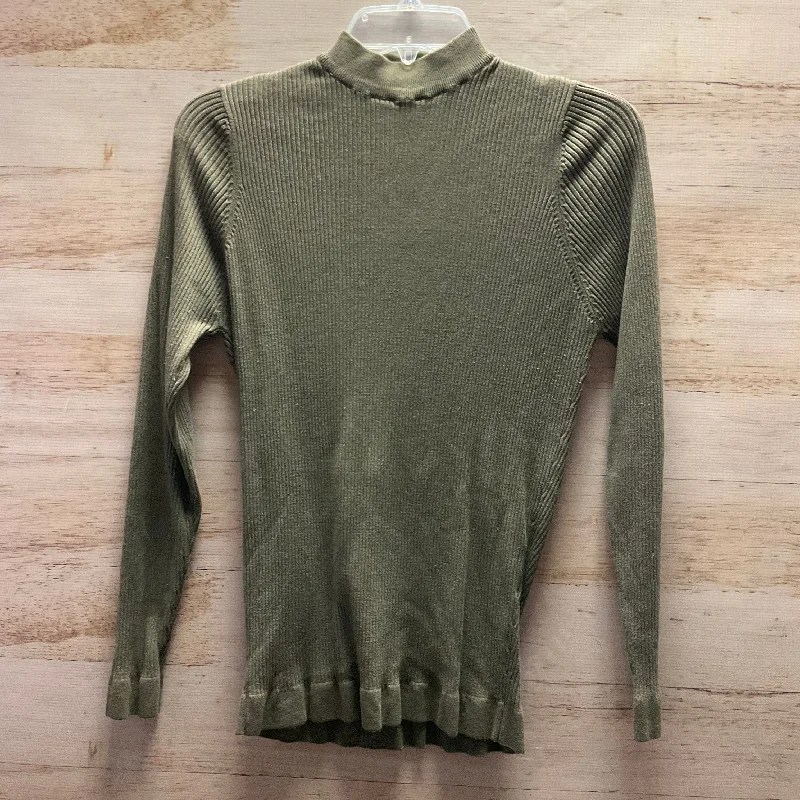 Button-up long sleeve Top Long Sleeve By Zara In Green, Size: L