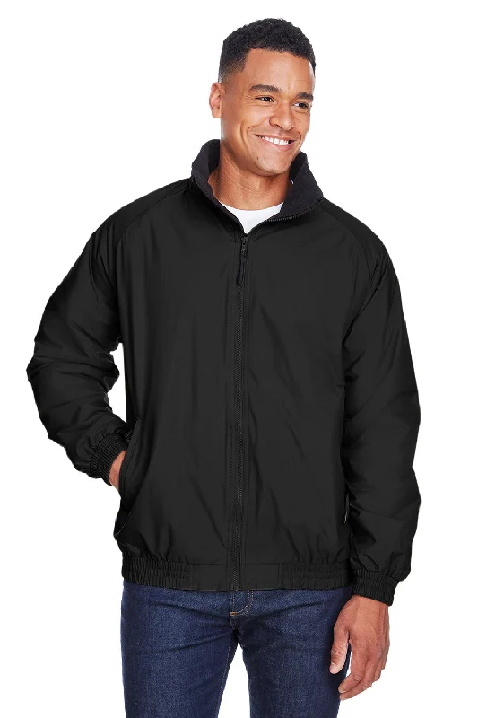 Harriton Mens Wind & Water Resistant Full Zip Jacket - Black