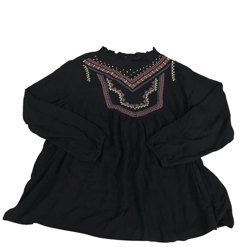 Casual top Top Long Sleeve By Torrid In Black, Size: 1x