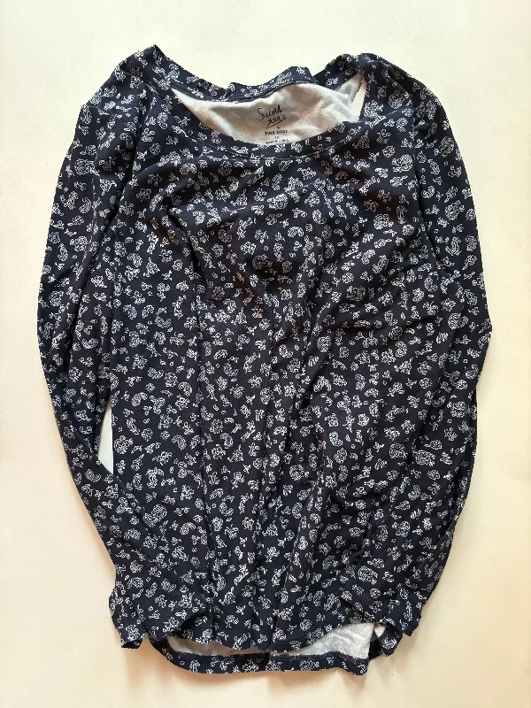 Long sleeve blouse Top Long Sleeve By Pink Rose In Blue, Size: 1x