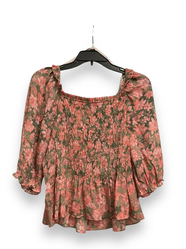 Casual wear Top Long Sleeve By Nanette By Nanette Lepore In Floral Print, Size: S