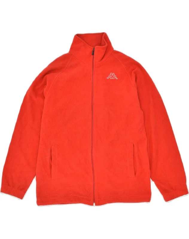 KAPPA Mens Fleece Jacket UK 38 Medium Red Polyester