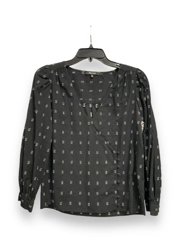 Cotton blend Top Long Sleeve By Madewell In Black & White, Size: Xs