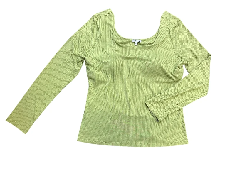 Simple long sleeve Top Long Sleeve Basic By White Birch In Green, Size: 2x