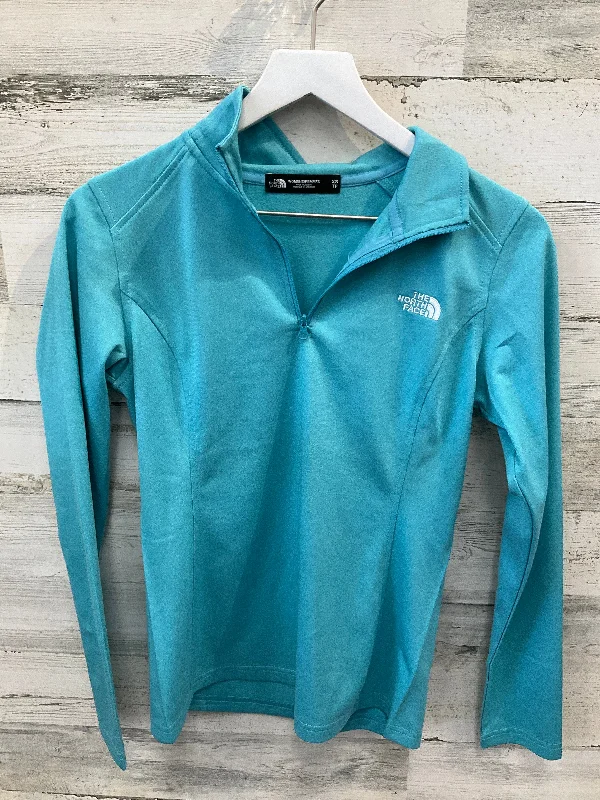 V-neck long sleeve Athletic Top Long Sleeve Collar By The North Face In Aqua, Size: Xs