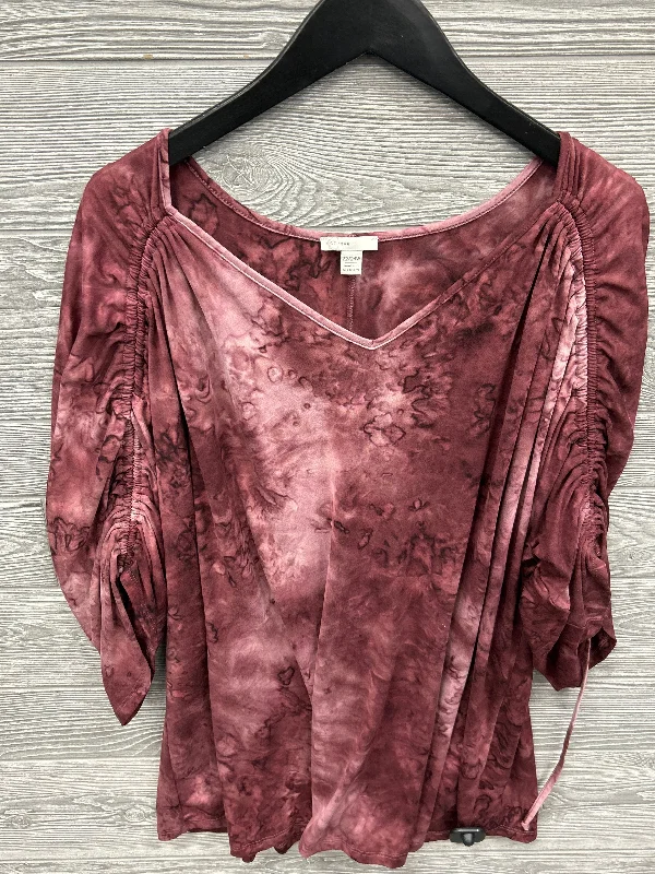 Organic cotton Top 3/4 Sleeve By Cato In Maroon, Size: 3x