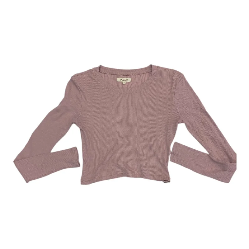 Lightweight fabric Top Long Sleeve Basic By Madewell In Pink, Size: S