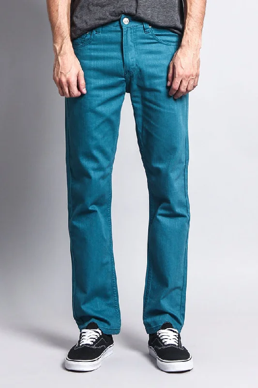 Luxe pants Men's Slim Fit Colored Denim Jeans (Devil Blue)