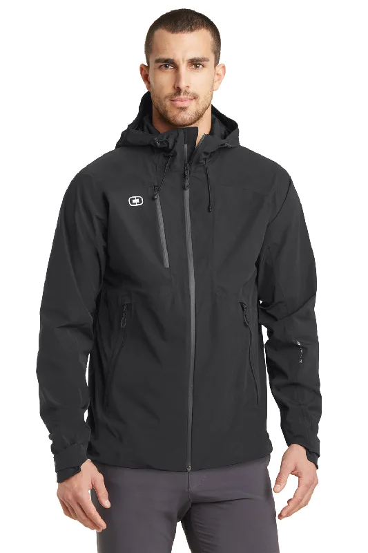 Ogio Mens Endurance Impact Waterproof Full Zip Hooded Jacket - Blacktop