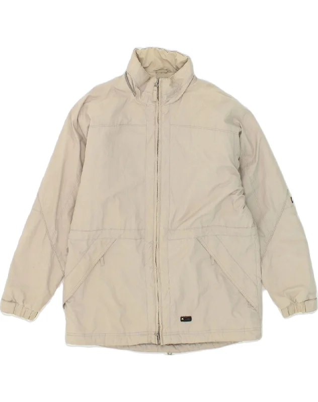 CHAMPION Mens Windbreaker Jacket UK 38 Medium Beige Polyamide