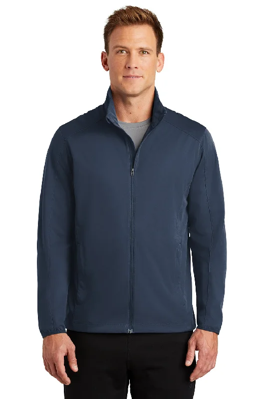 Port Authority Mens Active Wind & Water Resistant Full Zip Jacket - Dress Navy Blue