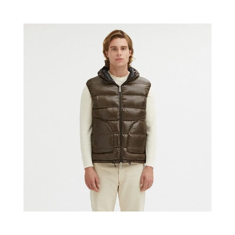 Centogrammi Brown Nylon Men's Reversible Men's Vest