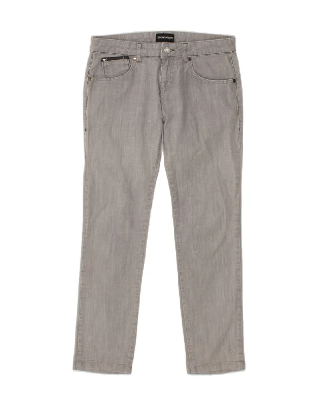 Stretchy denim EMPORIO ARMANI Mens Slim Casual Trousers W28 L30  Grey Cotton