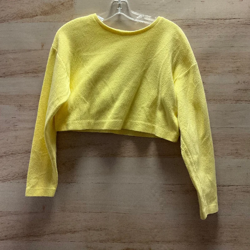 Modern fit Top Long Sleeve By Zara In Yellow, Size: M