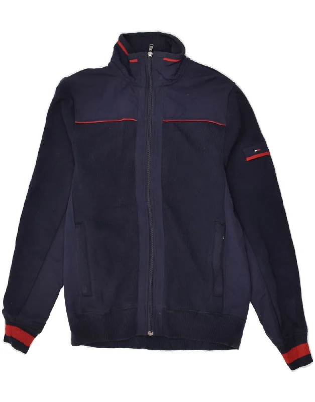 TOMMY HILFIGER Mens Tall Bomber Jacket UK 34 XS Navy Blue Cotton