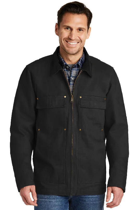 CornerStone Mens Duck Cloth Full Zip Jacket - Black