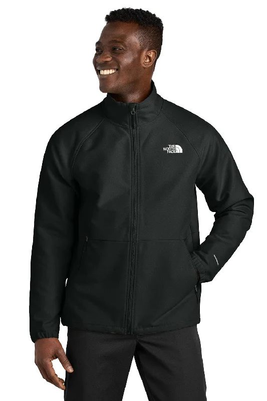 The North Face Mens Barr Lake Water Resistant Soft Shell Full Zip Jacket - Heather Black - New