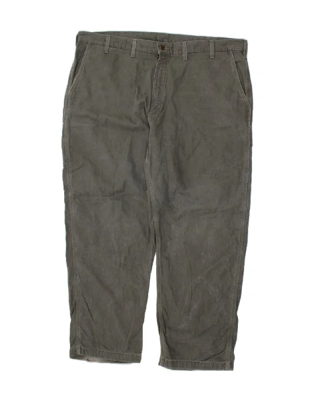 Wide-leg denim CARHARTT Mens Straight Cargo Trousers W46 L32 Grey