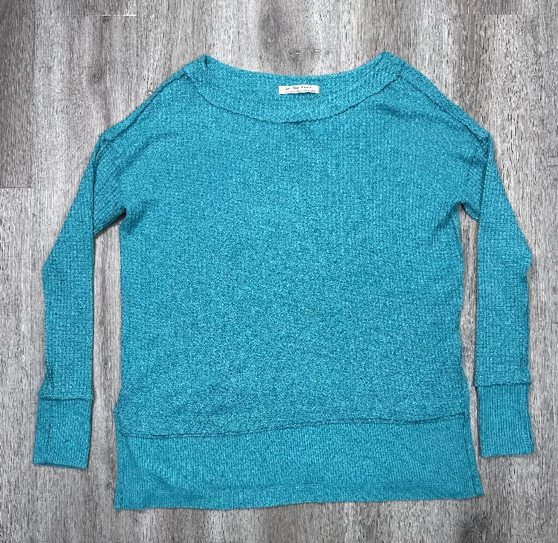 Premium fabric Top Long Sleeve By We The Free In Blue, Size: S