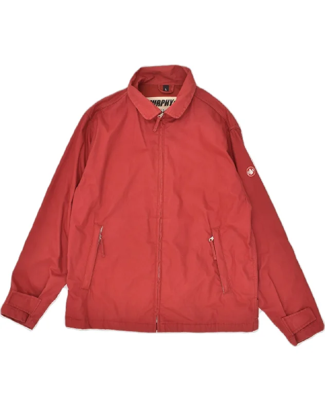 MURPHY & NYE Mens Bomber Jacket UK 40 Large Red Cotton